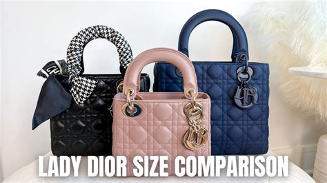 lady dior blue medium|Lady Dior medium vs small.